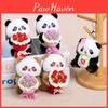 Panda Flowers Stuffed Toy Pendant With Short Plush Material For Bag Decoration