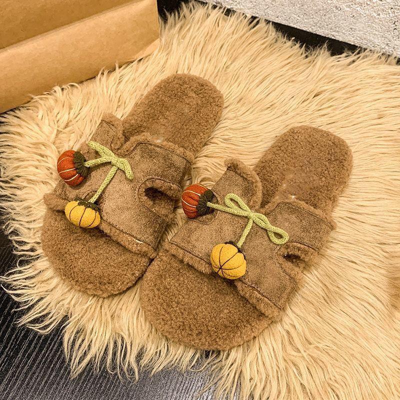 2025 Autumn and Winter Niche Cute Cartoon Small Tomato Versatile Casual Style Internet Celebrity Fashion Milk Huhu Word Mao Mao Shoes