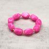 New Fashion Hot Pink Geometric Heart Beads Acrylic Bracelets Necklace for Women Spring Summer Statement Jewelry Accessories Gift