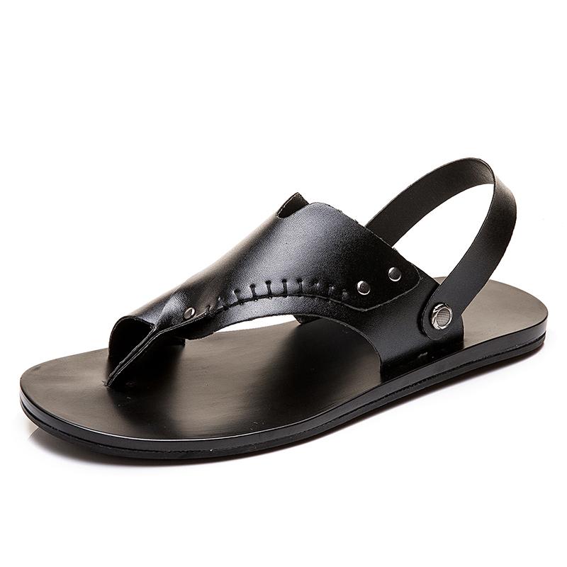 

Fashion Roman Style Men Leather Cross Strap Sandals Anti Slip Sandals Summer Beach Shoes Sizes 38-46 Casual Outdoor Flat Bottomed Sandal 38