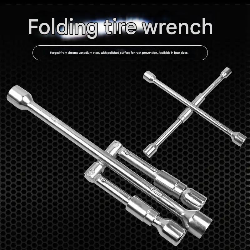 Car Tool Kit: Tire Wrench, Cross Wrench, Foldable, Effort-saving, Extended, Multi-functional for Emergency Tire Change