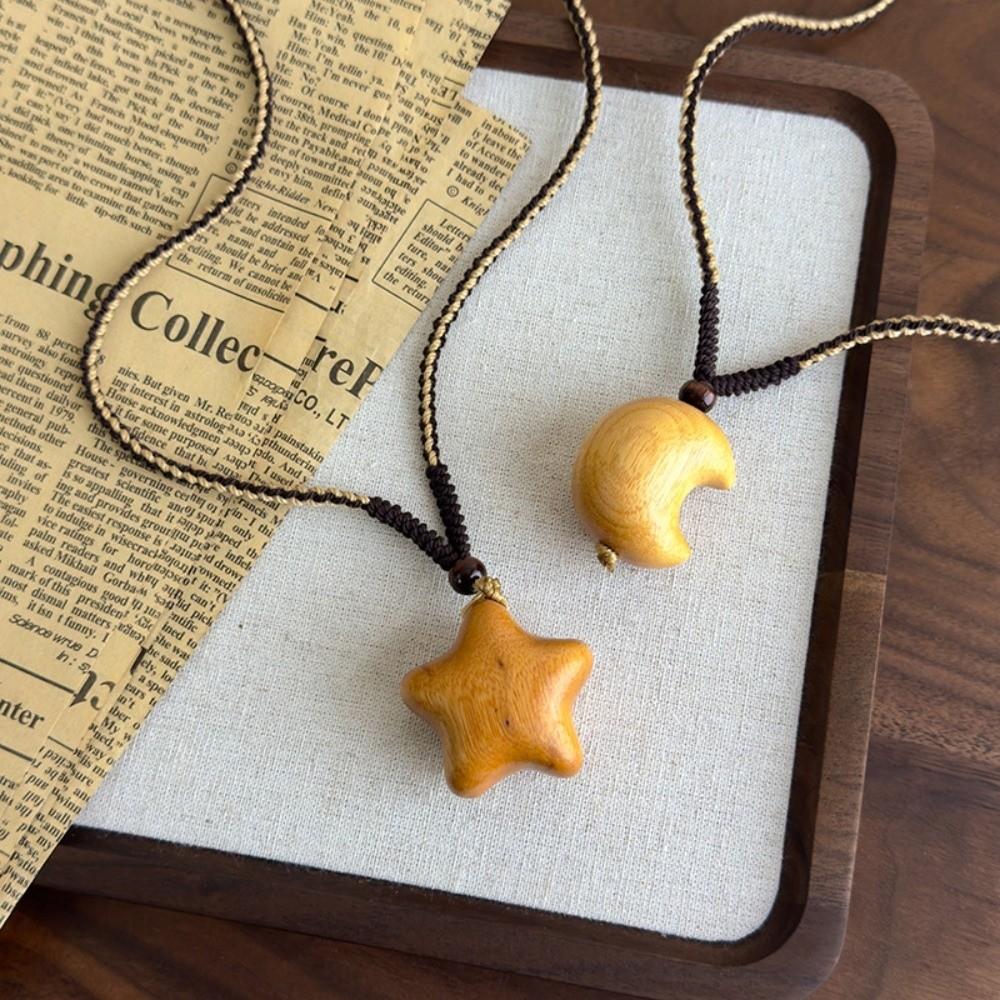 Bohemian Style Wood Clavicle Chain Y2K Accessories Couple Friends Choker  Holiday