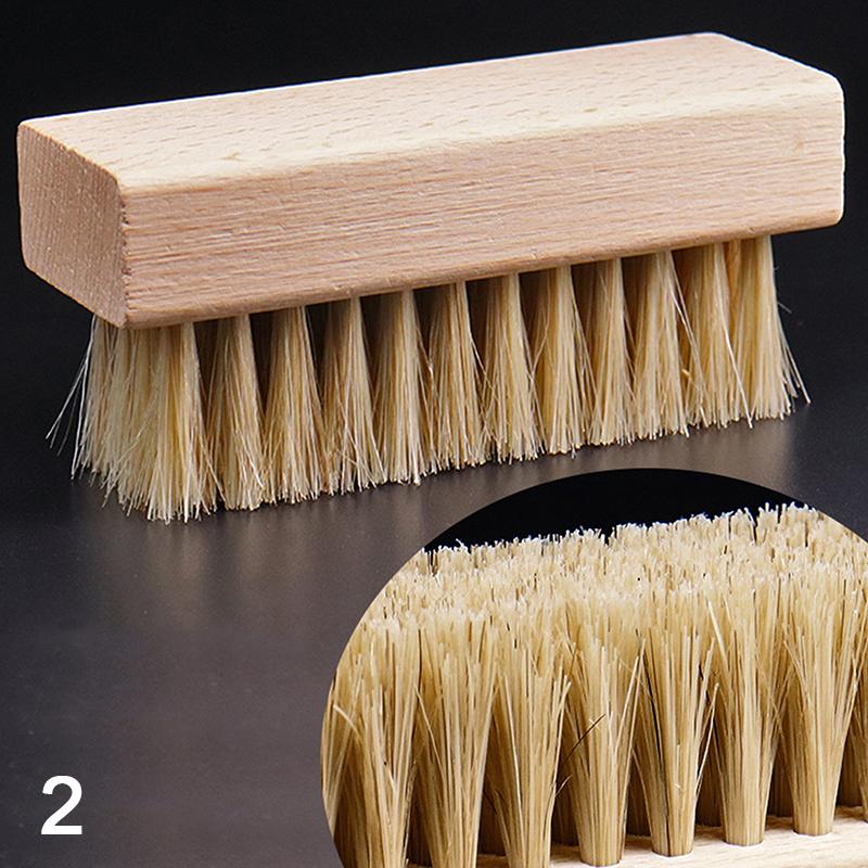 Useful Wood Handle Shoe Brush Polish Brush Plastic Hair Soft Pig Hair Brush Sneaker Shoe Cleaning Brush Laundry Brush