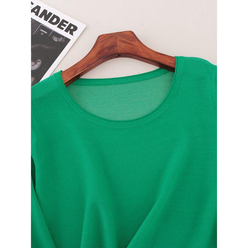 Super Silky Tencel Loose Version Knit Foreign Trade Original Order Summer Round Neck Pullover Short Sleeve Top Women