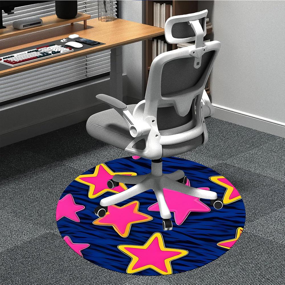 

1pc Starry Night Decorations Office Round Rug, Non-slip, Soft and Durable Office Rug for Interior Decoration, Perfect for Office, Beautiful Decoration 80cm by 80cm