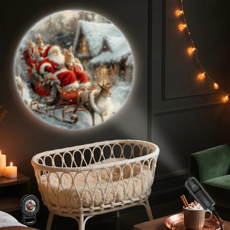 1/3/6 Patterns Rotating Christmas Projector Light Multi Pattern Design USB Powered LED Night Lamp,Wall Ceiling Bedroom Ambiance
