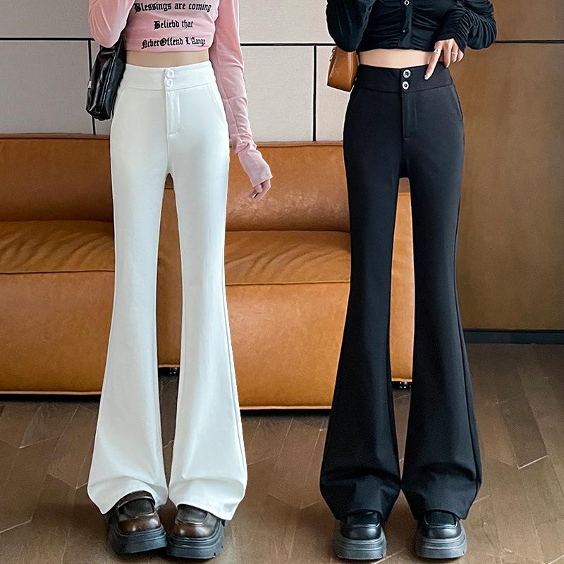

Women s Autumn/Winter 2024 Korean High Waist Slimming Micro Flare Suit Pants Large