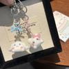 Cartoon Flocking 3D Hello Kitty Pendant Keychain Kawaii Phone Chain Pendant Backpack Hanging Decoration Accessories Gifts