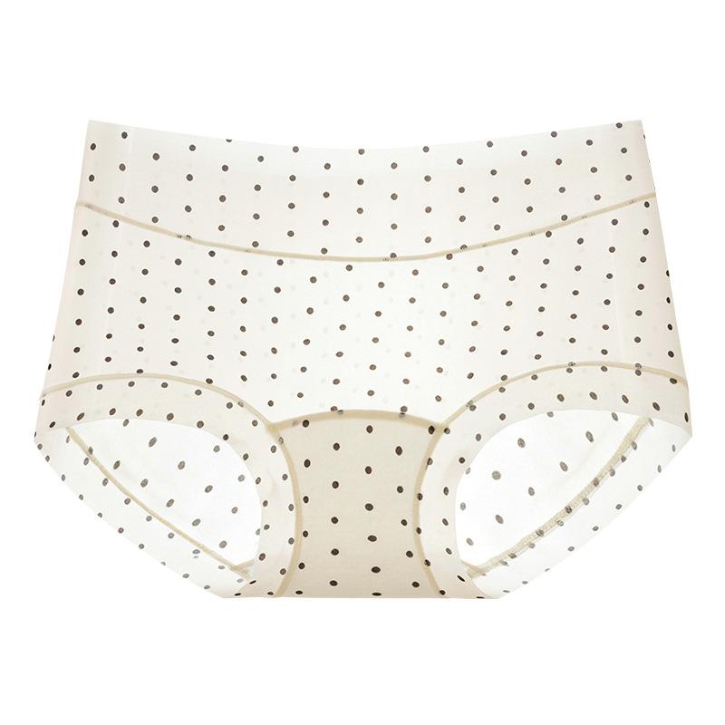 Ladies' Summer Thin Pure Cotton Antibacterial Crotch Ice Silk Nude Feel Seamless Small Briefs