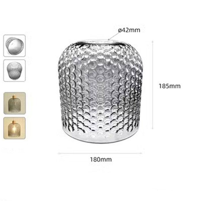 Modern Art E26 E27 Rauchgrauer Glasschirm-Ersatz 1,65 Zoll Fassung Graue Blattgestreifte Glasabdeckung für Shop Restaurant Dekor Lampe