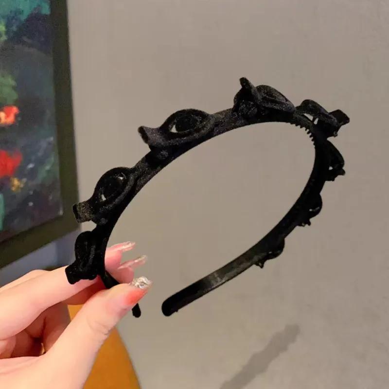 Flocking Braiding Hair Headband for Woman Simple Broken Hairpin Hair Band Fashion Girl Face Washing Headband