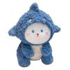 Cute Dressing Transformed Into Shark Kitten Doll Plush Toy Doll Can Take Off Your Hat and Children Sleep Comforting Pillow
