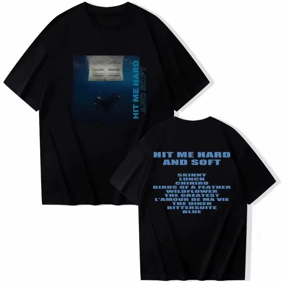 Hit Me Hard and Soft Billie T-shirt O-Neck Short Sleeve Shirts Fans Gift Women