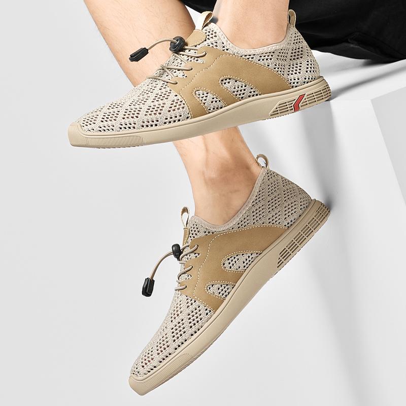 Fashion Autumn Men's Casual Flats New Sports Net Face Running Shoes Soft Bottom Travel Trendy Shoes Lightweight Outdoor Walking Shoes