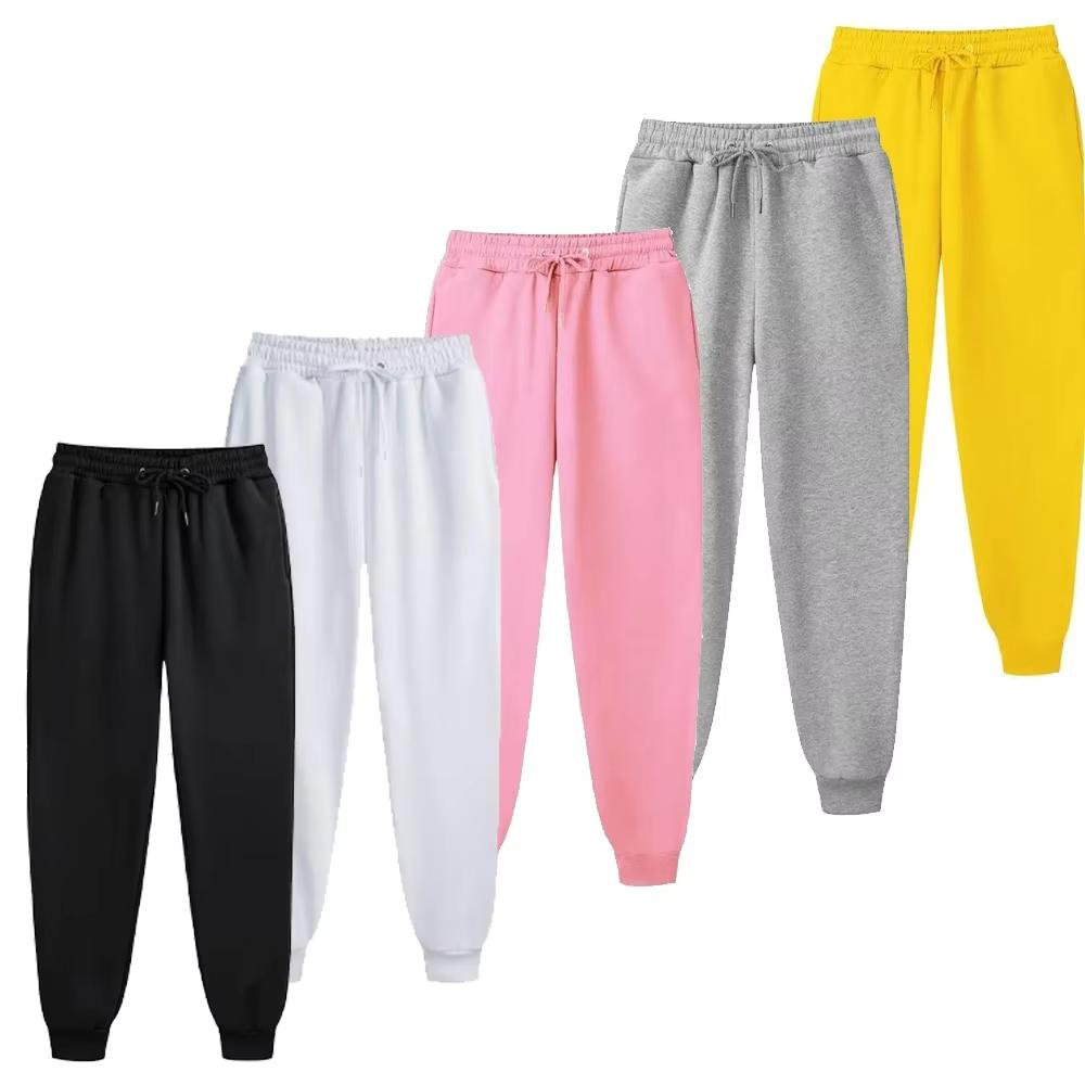 Men's Casual Sweatpants Fleece Sports Pants Unisex Fashion Solid Loose Trousers Streetwear Autumn Winter Jogging Pants