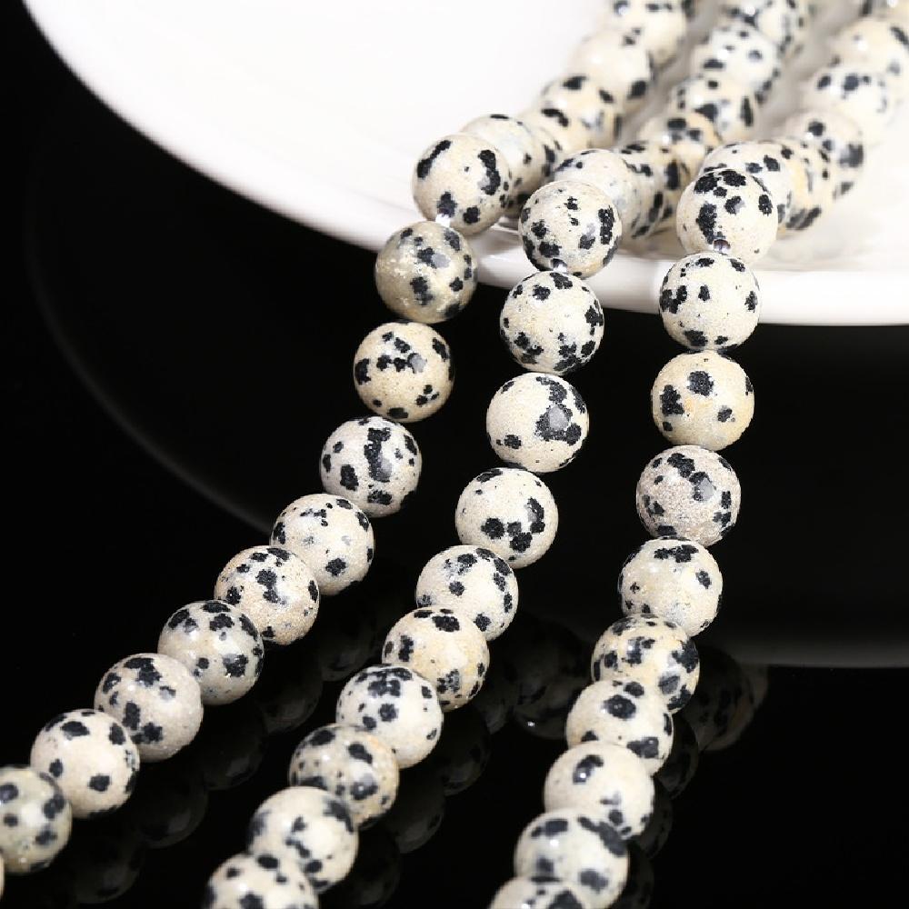 Dalmatian Jaspers Stone 4/6/8/10/12mm Red Green Beads 15"Strand Smooth Loose Spacer Beads for Jewelry Making DIY Bracelets Accessories