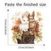 Cartoon Bunny Couple Falling Leaves Wall Sticker for Bedroom Living Room Wall Decoration Self-Adhesive