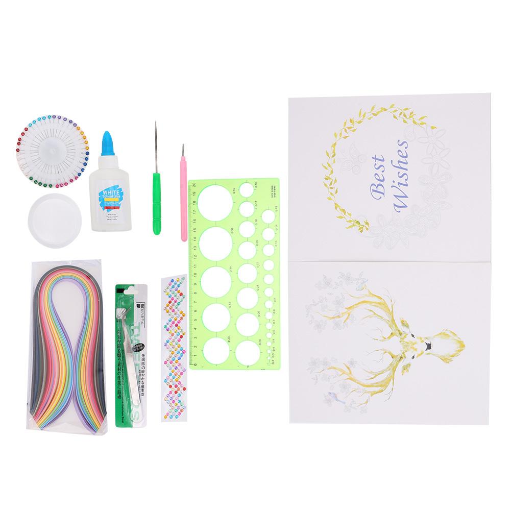 Zestaw dla początkujących do quillingu papierowego 36 kolorowych pasków Pióro do quillingu Szpilki z perłami Rękodzieło papierowe( )