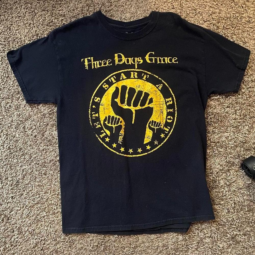 

Hot Three Days Grace Band Let#039;s Start A Riot Black S5XL Shirt BB571 Unisex T-Shirt XL