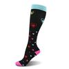 Compression Women Men Stockings Popular Love Pattern Stripe Lattice Star Compress Socks Running Sports Elastic Pressure