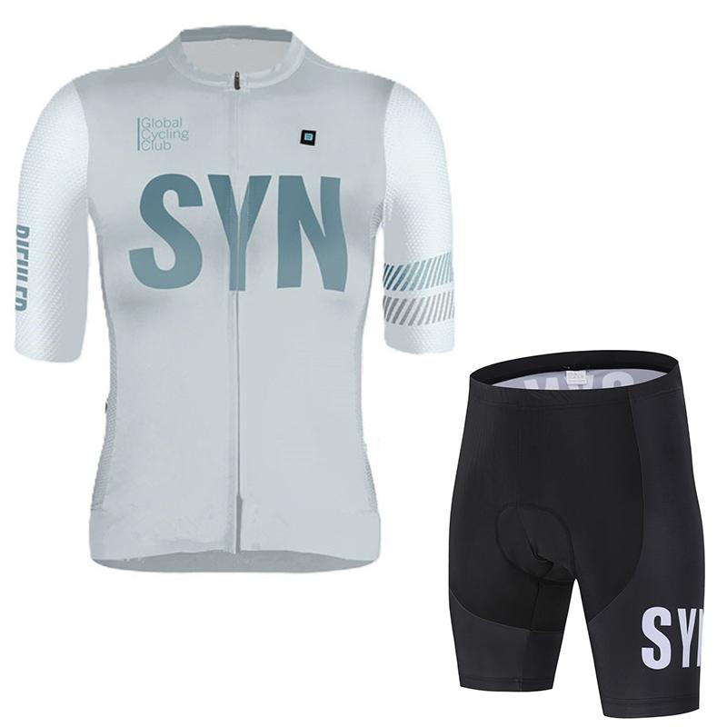 SYN Cycling Suit Set Men's Cycling Short Sleeved Top Summer Cycling Sportswear Mountain Bike Cycling Jersey Cycling Bib