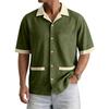 Men's Summer Casual Short-Sleeve Shirt With Collar And Multiple Pockets