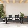 Garden Table with Glass Top Black 240 X 90 X 75 Cm Poly Rattan