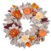 Autumn Wreath Realistic Pumpkin Leaf Wreath For Door Mantels Wall Halloween Thanksgiving Holiday Party Centerpieces