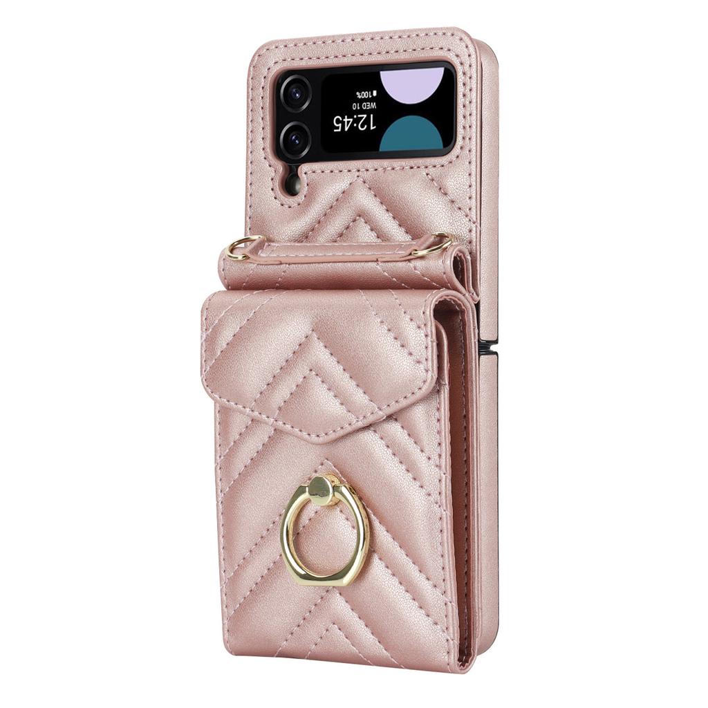 Geeignet für Das Neue Samsung ZFlip6 Crossbody Organ Handyhülle Faltbares ZFlip7 Kleine Duftring Handy Lederhülle