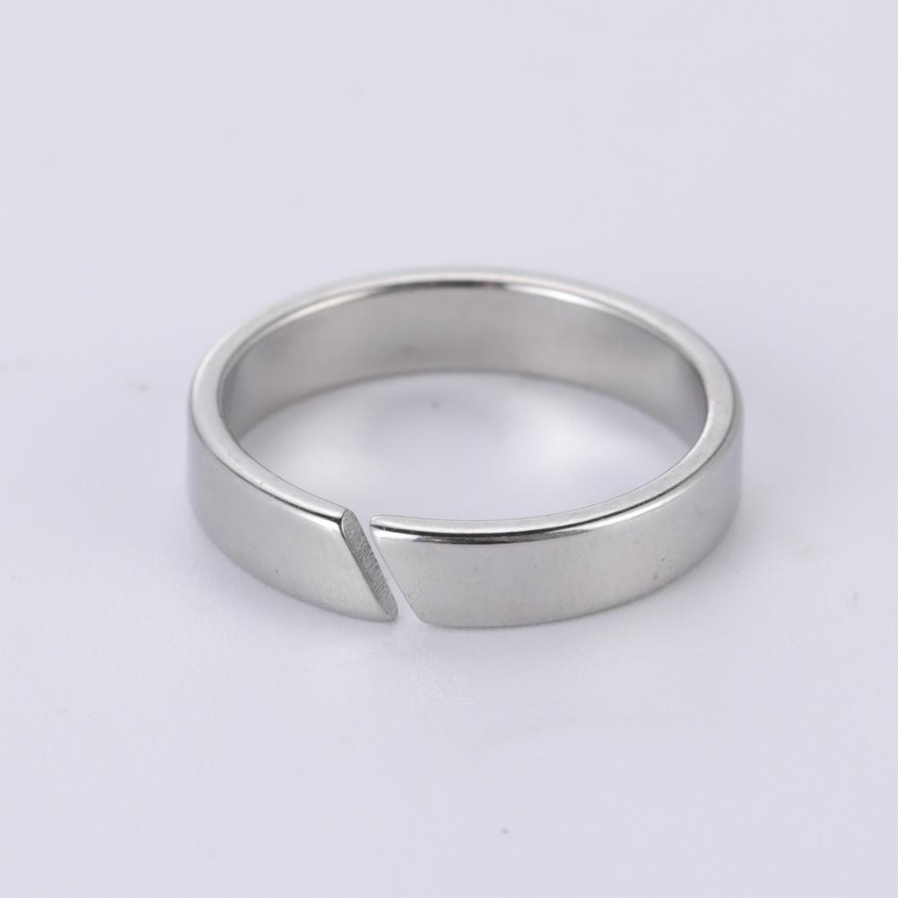 COOLTIME Kpop Minimalist Couple Rings Stainless Steel Silver Color Open Ring Women Men Jewelry Wedding Gift