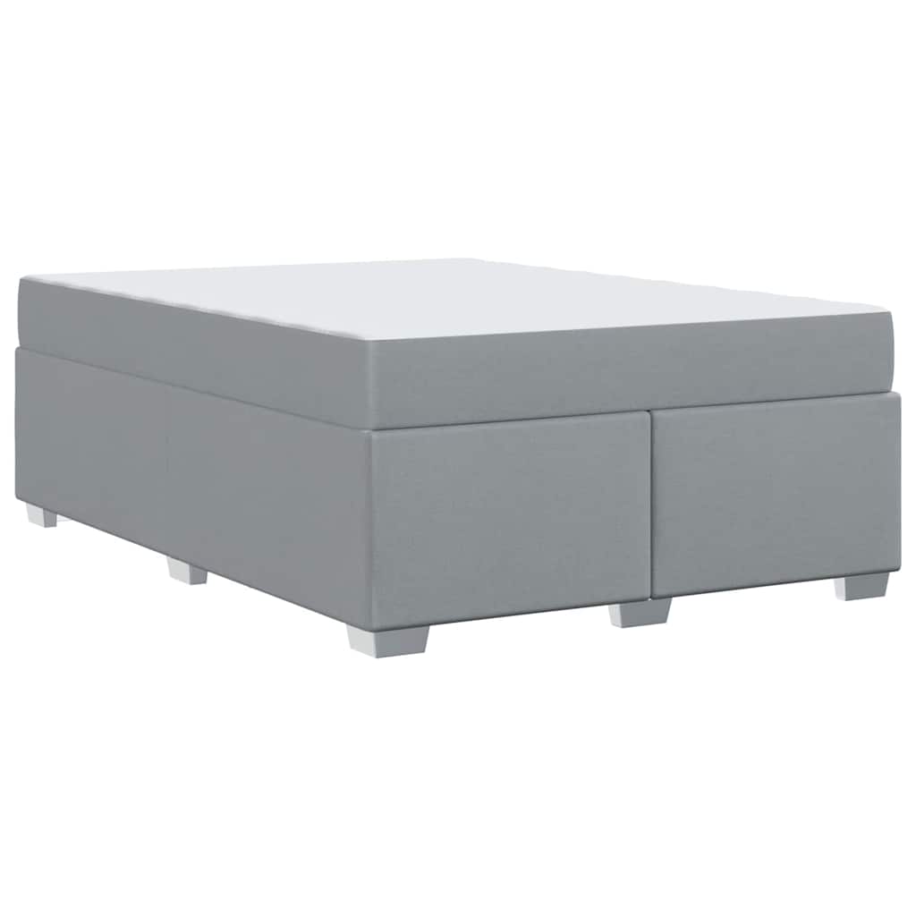Bed Frame with Mattress Light Grey 140 X 200 Cm Fabric