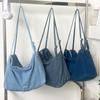 Early spring new large-capacity denim shoulder bag fashionable and old retro striped underarm bag versatile hobo bag