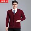 Hengyuanxiang Men's V-Neck Cardigan Sweater