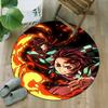 1pc Kamado Tanjiro  Carpet, Round Rug, Comfortable, Suitable for Entryways, Living Rooms, Office, And Bedrooms, Christmas Decoration