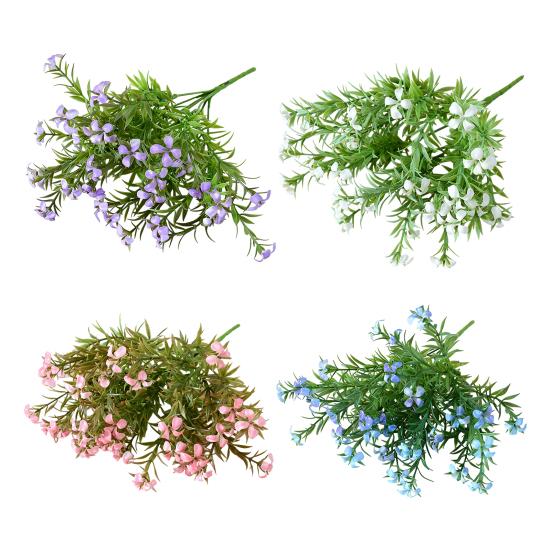 Artificial Flower 5 Stems Fake Wildflower Bouquet with Leaves for Wedding Centerpieces Floral