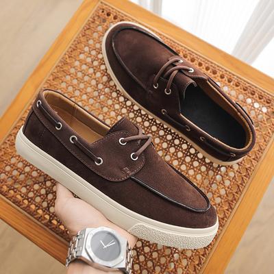 Suede Leather Men Loafers Elegantes Mens Casual Shoes Leisure Walk Male Slip on Footwear All-match Boat Shoes Outdoor Sneakers