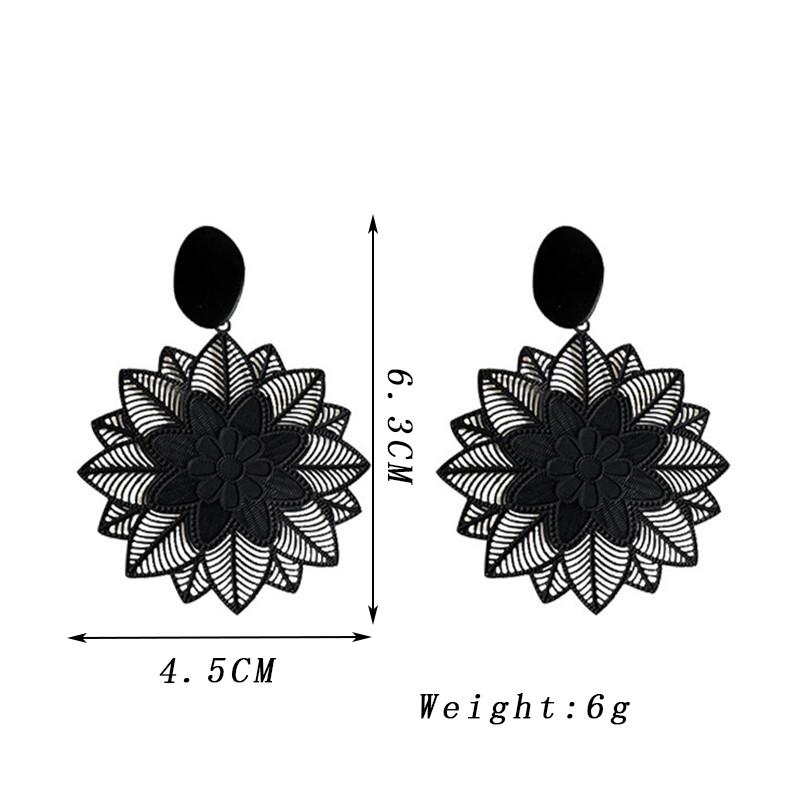 Round Square Pendant Earrings for Women Irregular Uneven Imitaiton Pearl Drop Earrings Geometric Personality Zircon