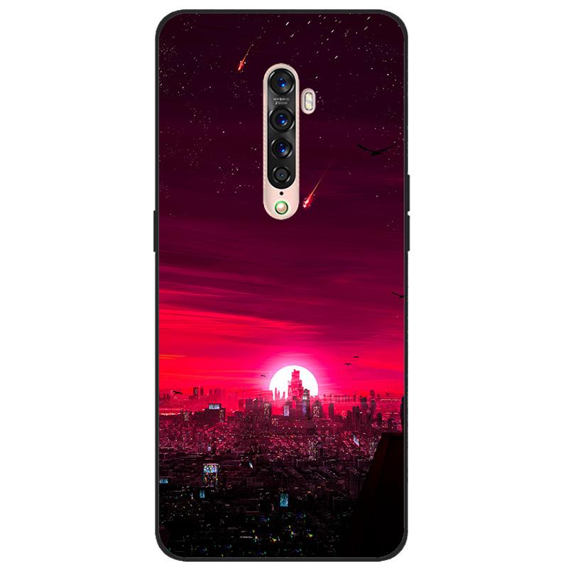 Für OPPO Reno 2 Hülle Weiches TPU-Silikon Cartoon Rückseite Handyhüllen TPU Schwarzer Stoßfänger für Hülle PCKM70, PCKT00, PCKM00, CPH1907