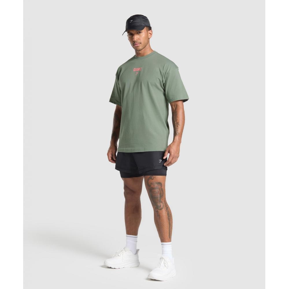 Gymshark Running Graphic T shirT uniT Green A7a2k Ecjf