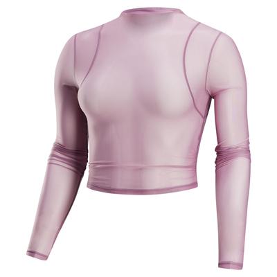 Dri-Fit Zenvy Einfarbig Schnelltrocknend Leicht Langarm T-Shirt Damen Oberteile Grau Lila Rot FV7916-523