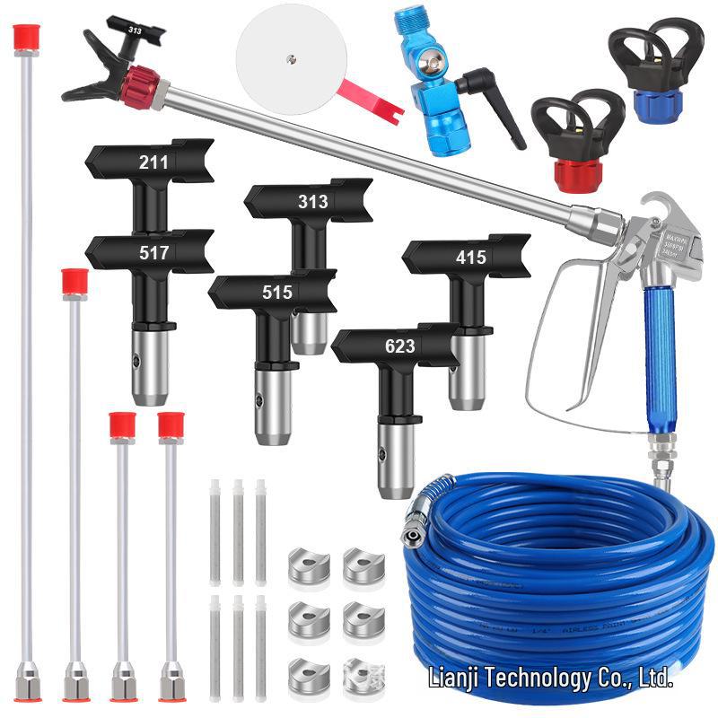 High-Pressure Airless Sprayer Kit: Nozzle, Duckbill Seat, Pipe, Spray Gun Filter, Extension Rod.