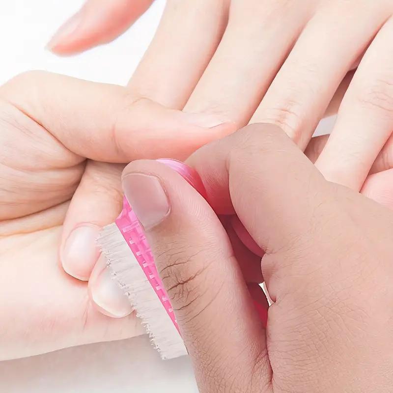 1 ks akrylové štětečky na nehty růžová barva nehtové umění manikúra pedikúra měkké odstranění prachu plastové čištění nehtové štětečky pilník sada nástrojů