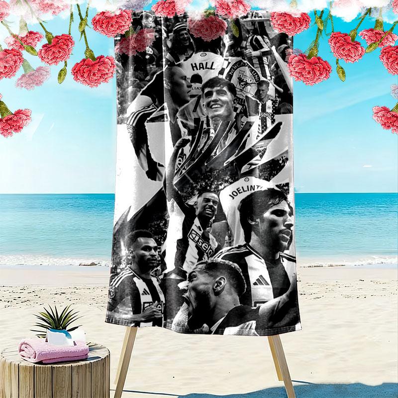 Newcastle United Print Beach Towel, Large Soft Quick Dry Towel for Beach Camping Swimming