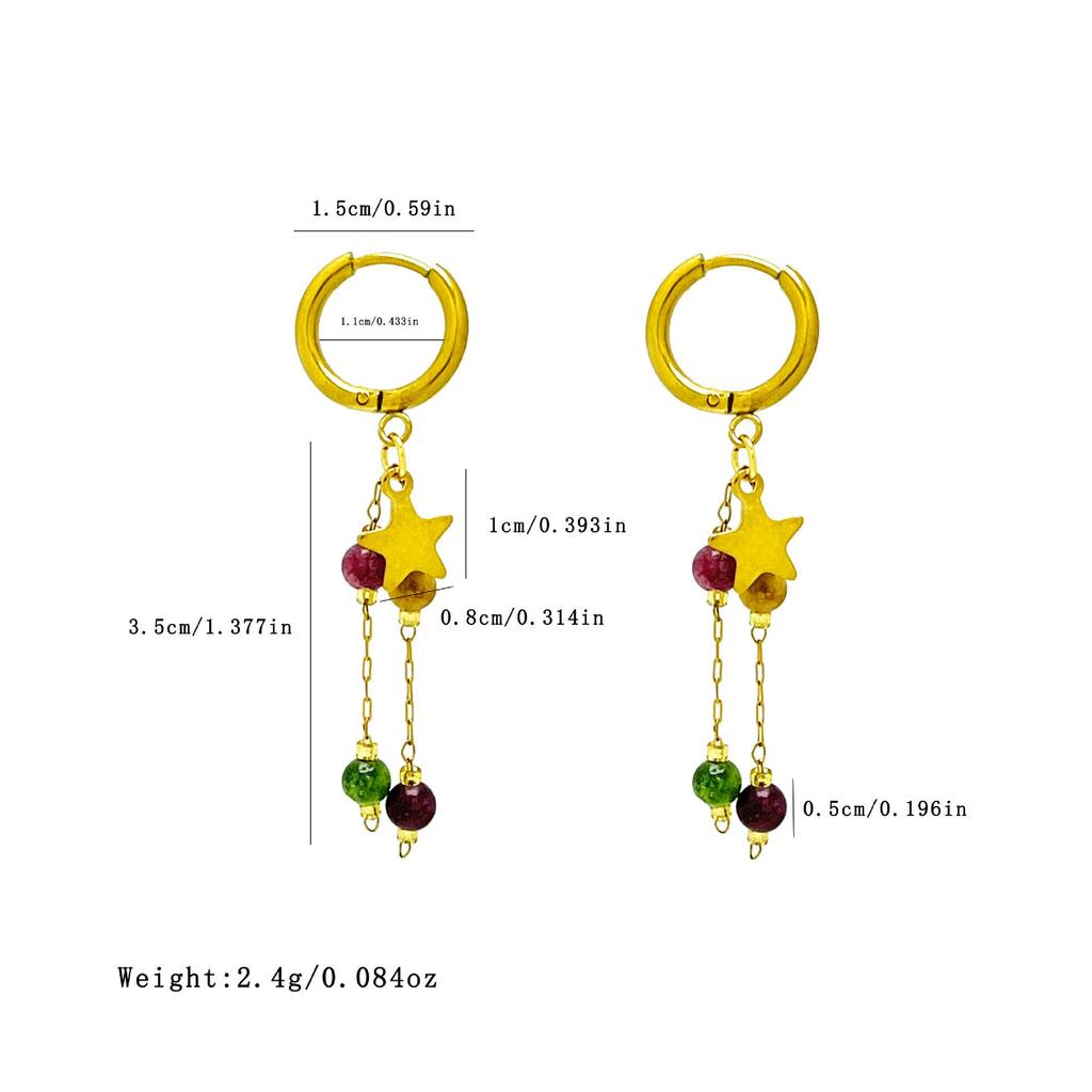 European and American Retro Beaded Tassel Earrings - Elegant Light Luxury Design