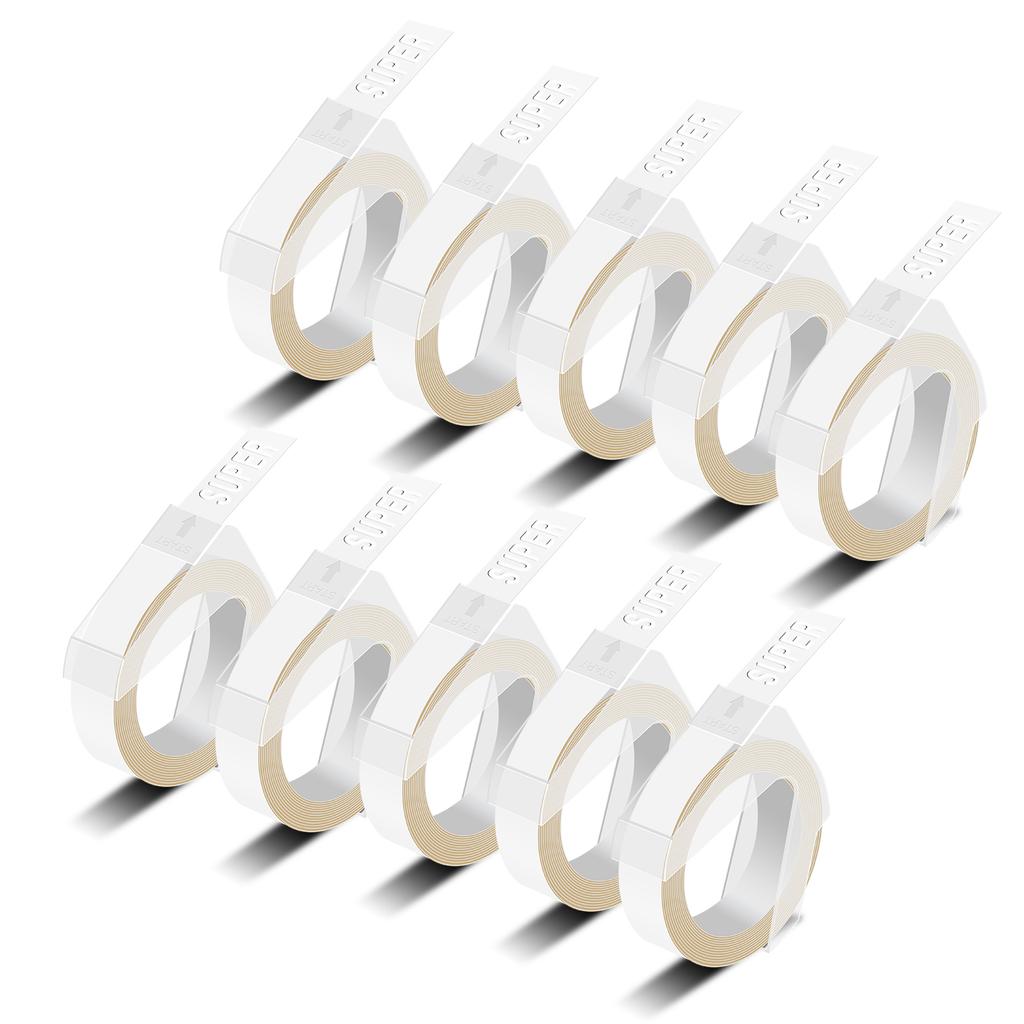 3/5/10PCS 3D Embossing Tapes Compatible for Dymo 520109 898130 9mm/12mm Label Tape For DYMO Embossers Xpress 12965 12966 Maker