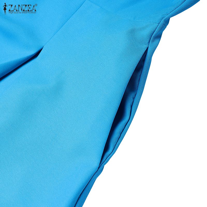ZANZEA Women Casual Square Collar Summer Sleeveless Dress