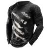 Men ‘s Vintage Long Sleeve T Shirt 3D Print Spring Autumn Hip Hop Streetwear O-Neck T Shirts Loose Tops Tees Men Clothing