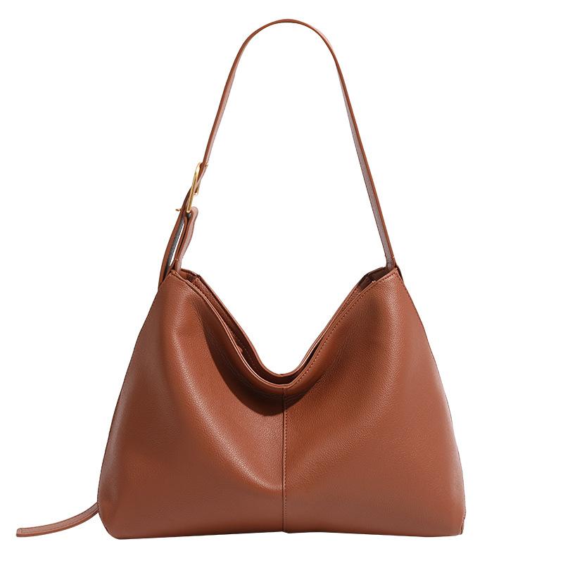 Celebrity Style Vegetable Tanned Leather Wrap Hobo Bag for Women's New Commuting Large Capacity Tote Bag, Single Shoulder Crossbody Bag