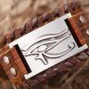 Viking Genuine Leather Wrap Bracelets Punk Eye of Horus Egyptian Wristband Bracelet Isis Talisman Male Wrist Jewelry