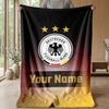 Custom Text Flannel Throw Blanket, Lightweight Cozy Bed Sofa BlanketGermany national football team